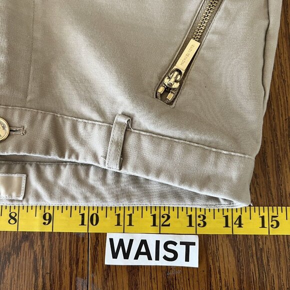 MICHAEL KORS Women's Stretch Skinny Tan Ankle Pants Size 2 Mid Rise Zip Pockets - Picture 7 of 12